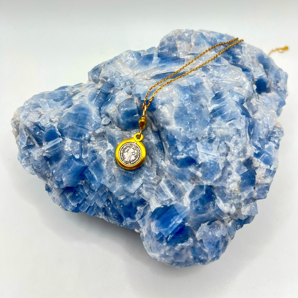 Saint Benedict two tones necklace